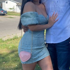 Blue animal print dress